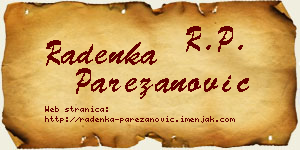 Radenka Parezanović vizit kartica
